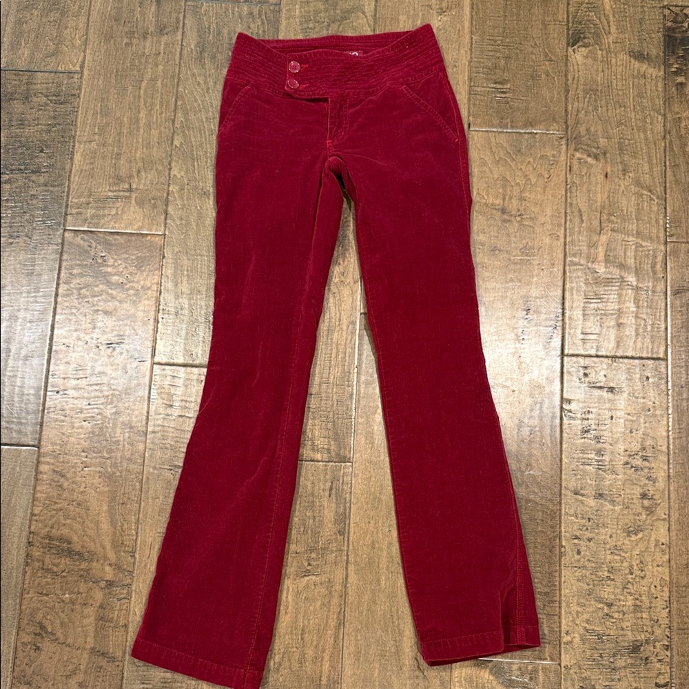 Red Corduroy Boot-Cut Pants - Women